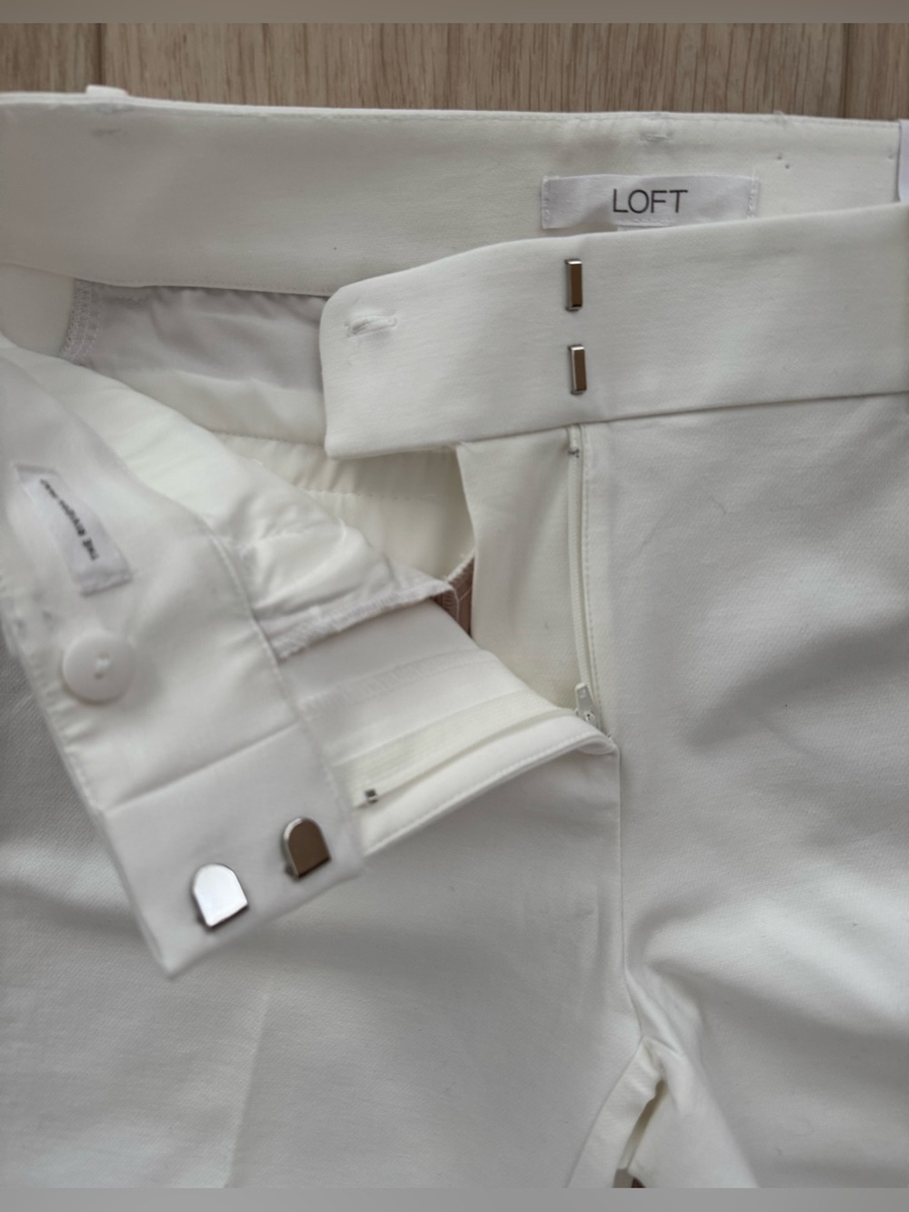 LOFT Riviera Pants White 6 Petite Cropped Marisa Fit Stretch New w/ tags NWT - Picture 5 of 16